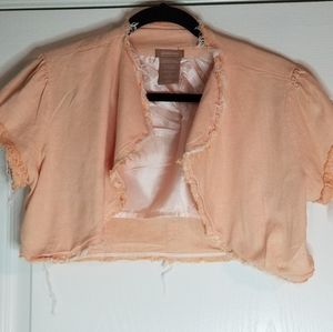 Vintage Gadzooks Cropped Peach Jacket Size L